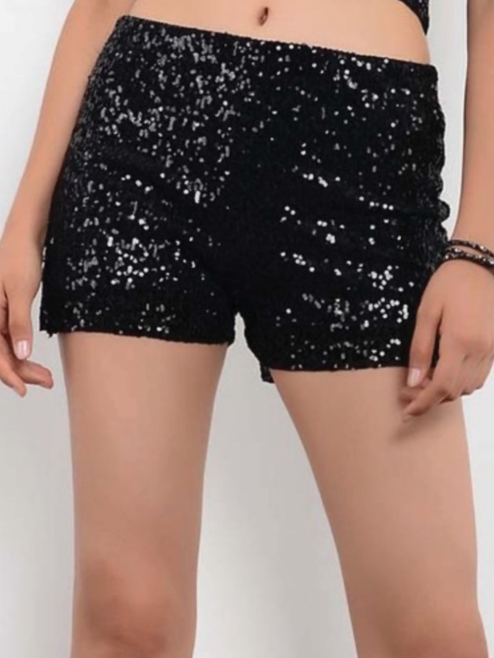 VENUS black sequin shorts | Large